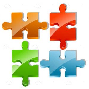 Pieces of jigsaw puzzle